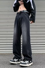 美式高街牛仔裤男女潮牌个性显高休闲裤N1086/P47，男装牛仔裤，电商D202-1