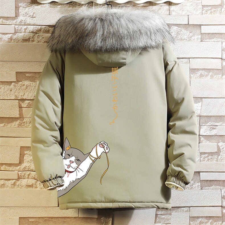 MM48013-P130冬季大毛领衣男士大码加厚袄男服砖墙,男装棉衣,电商A040A