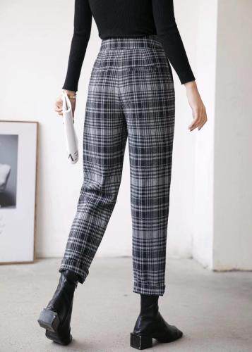魔术贴格子裤，女装，盛歌玛