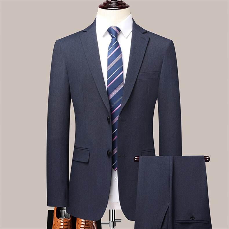 ASD6927秋季新款男士西服礼服西装修身商务休闲男装西服两件套装图片