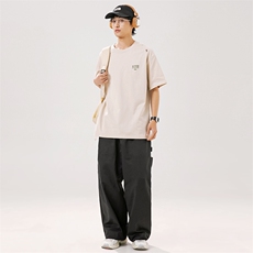 2024夏季新款男装日系潮牌纯棉印花圆领宽松短袖休闲T恤T906-F43，男装T恤，电商A101（原外27）