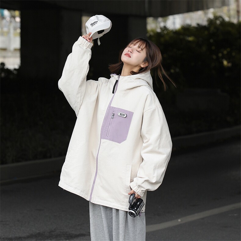 815A-JK92832-P75特美式两面穿外套秋装冲锋衣休闲夹克女中性风,男装夹克,星座815A