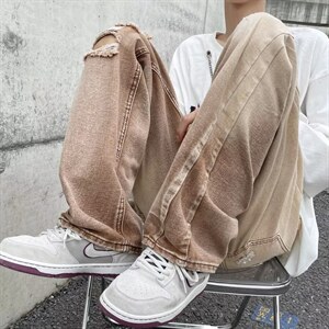 牛仔裤男秋季潮大码休闲裤子高街NK507P45图片