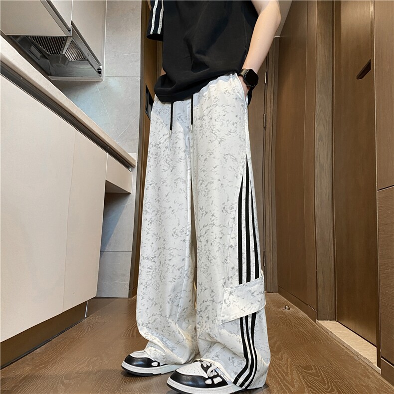 抖音品质扎染条纹拼接设计潮流百搭休闲裤B315-K25469-特p35控68,男装休闲裤,电商B315