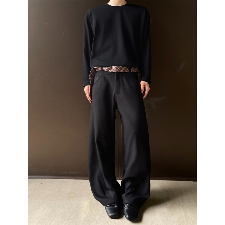 B3061#S-2XL(原版280g大斜纹复合配腰带高质量弯刀西裤)P43,男装西裤,星座506A