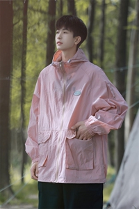 港风工装大口袋防晒衣男四角星金属点缀防晒服男FS77009P50控78图片