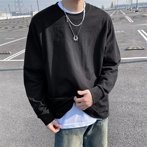 青少年短袖长袖t恤男士春秋季ins潮牌衣服宽松无帽卫衣T125/32图片