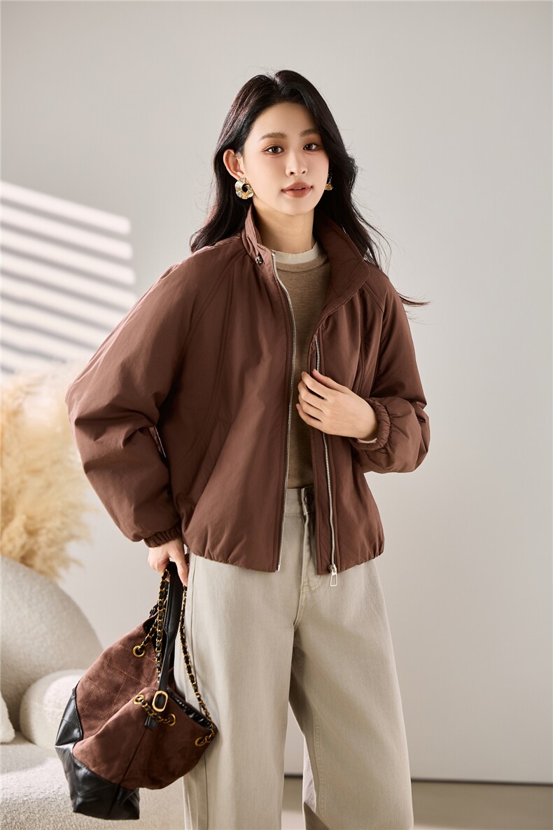2025秋冬装新款立领夹棉小外套,女装棉衣/棉服,梦芯尔
