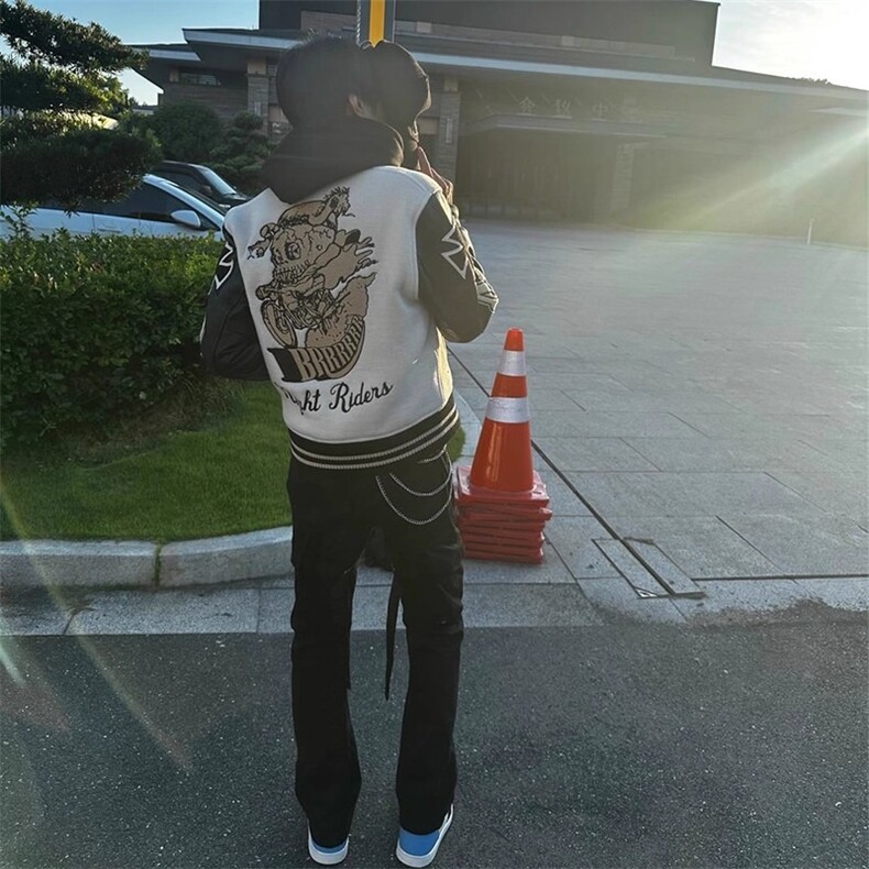 东洋骷髅骑士棒球服Cleanfit风格修身立领短款外套男HHD814P92,女装短外套,星座1013-5
