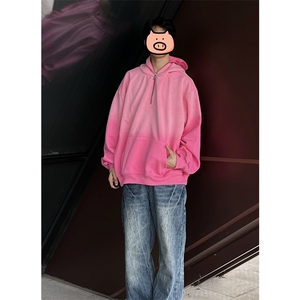 现货何秋亊同款渐变色卫衣设计感拉链连帽外套 WY888-P65图片
