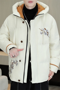 风加厚棉衣男休闲青年刺绣连帽棉衣百搭棉服外套MY8753-P98图片