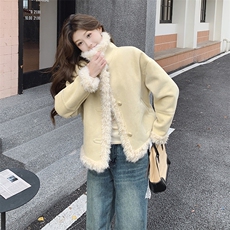 加厚新款圈圈毛皮毛一体外套2C205-8966-P210-K298，女装棉衣/棉服，2C205