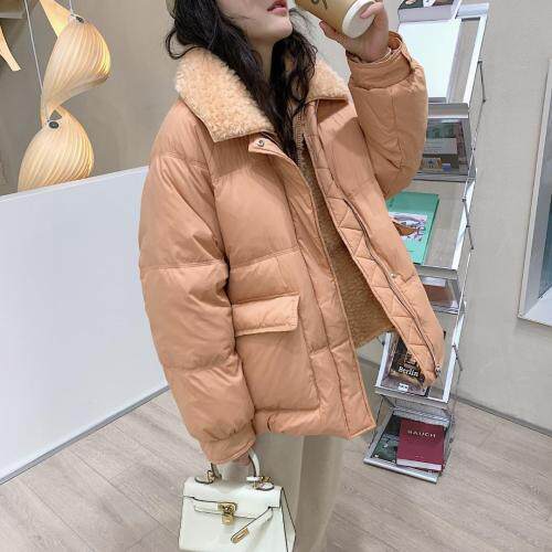 【现货】韩系皮毛一体羽绒服，女装羽绒服，She