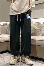 华夫格运动裤男大码抽绳休闲裤卫裤HK78262-P35加绒款P45，男装休闲裤，电商A040