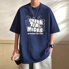 T756大码宽松纯棉运动圆领体恤衫oversize短袖T恤男重磅T，男装T恤，星座304A-1