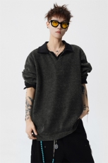 美式重磅雪尼尔长袖T恤男秋冬季打底衫polo衫加绒加厚卫衣外套男，男装T恤，电商B319