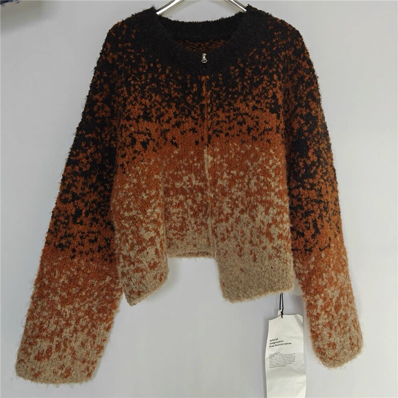 2025年秋季长袖时尚百搭通勤简约休闲开衫外套，女装针织衫/毛衣，织己羊绒