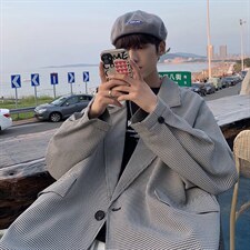 高级感休闲西服男士秋季设计感小众上衣韩版西装外套潮牌F99-P52，男装西服套装，星座1008-2