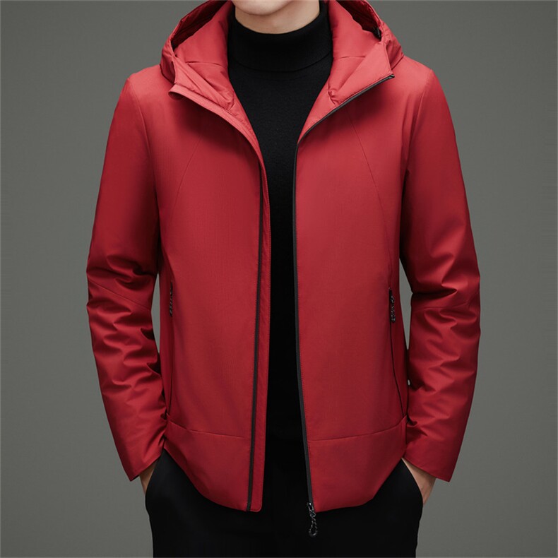 2025冬季新款男连帽轻薄羽绒服90绒子白鹅绒时尚休闲羽绒服外套,男装羽绒服,钱塘723