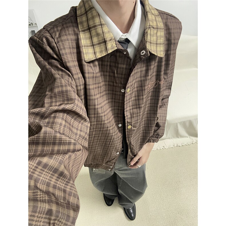 自家图~老钱风美拉德千鸟格复古夹克外套W1556/特P60,男装夹克,电商B350
