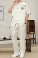（版权注册仿款必究）夏季新款套装冰丝短袖长裤休闲时尚两件套，男装T恤，星座1206（原A206）