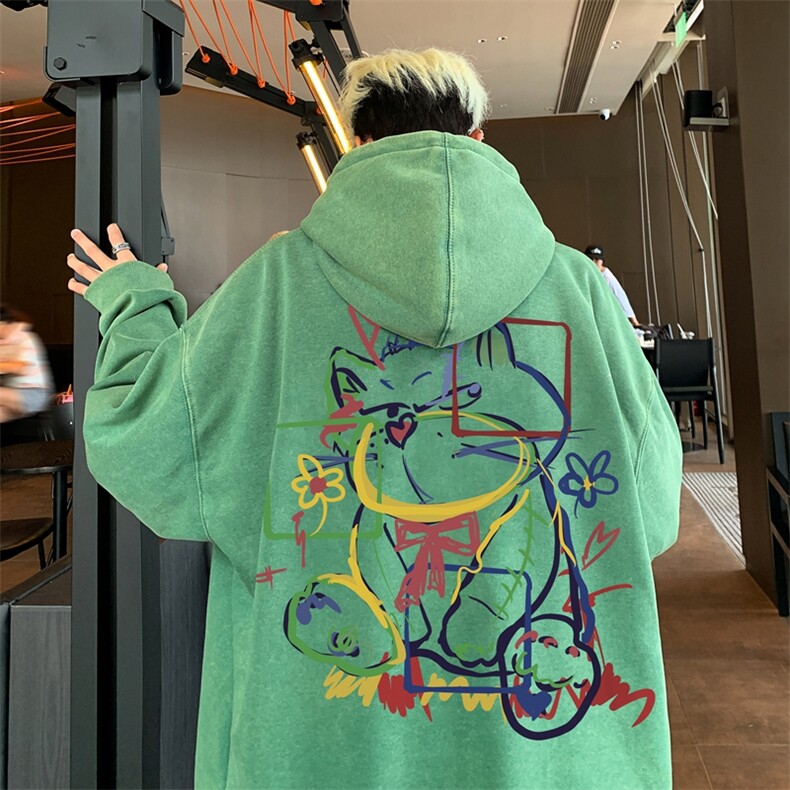 美式潮牌重磅水洗做旧连帽卫衣力推大码男XZ517A-2-Y7741-P68图片