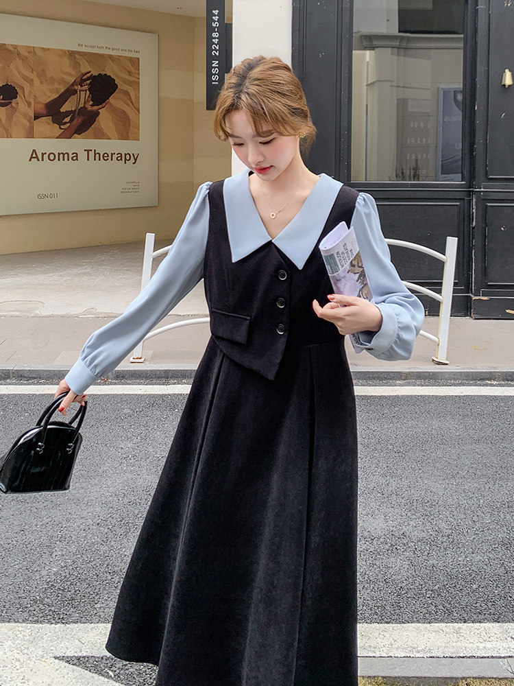 【现货】新款假两件连衣裙082-6632P145K228,女装连衣裙,浙宝192（原082）