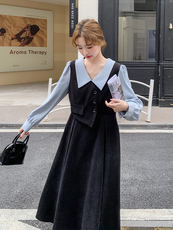 【现货】新款假两件连衣裙082-6632P145K228，女装连衣裙，浙宝192（原082）