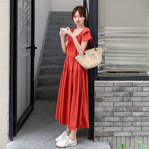 2C256-607-P130-K190净色V领2025连衣裙图片
