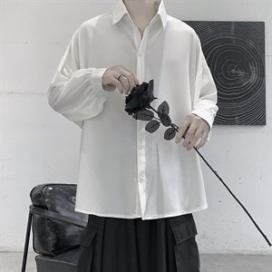 21年春款 长袖衬衫泡泡袖衬衫男潮流宽松大码港风冷淡 CS2012 P50图片