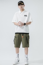 无影墙夏季青少年假两件短袖T恤日系潮牌华夫格POLO衫男1500-P45，男装T恤，电商A441
