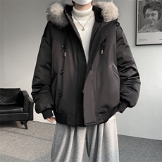 重磅简约连帽棉服男宽松冬季加厚外套A071-5021-P128，男装棉衣，电商A071