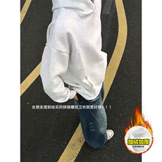 480G重磅加绒硬挺boxy男女秋冬美式高街结构螺纹拼接卫衣厚外套，女装短外套，电商A486-1