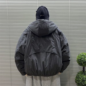 2025新标90白鸭绒短款连帽加厚男针织拼接羽绒服外套8626-340图片