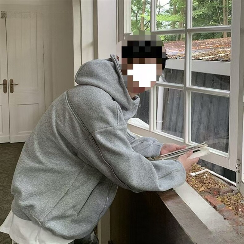 全棉重磅380克拉链开衫暨明线连帽外套男AH921-特P56不议价,女装短外套,星座610B-1