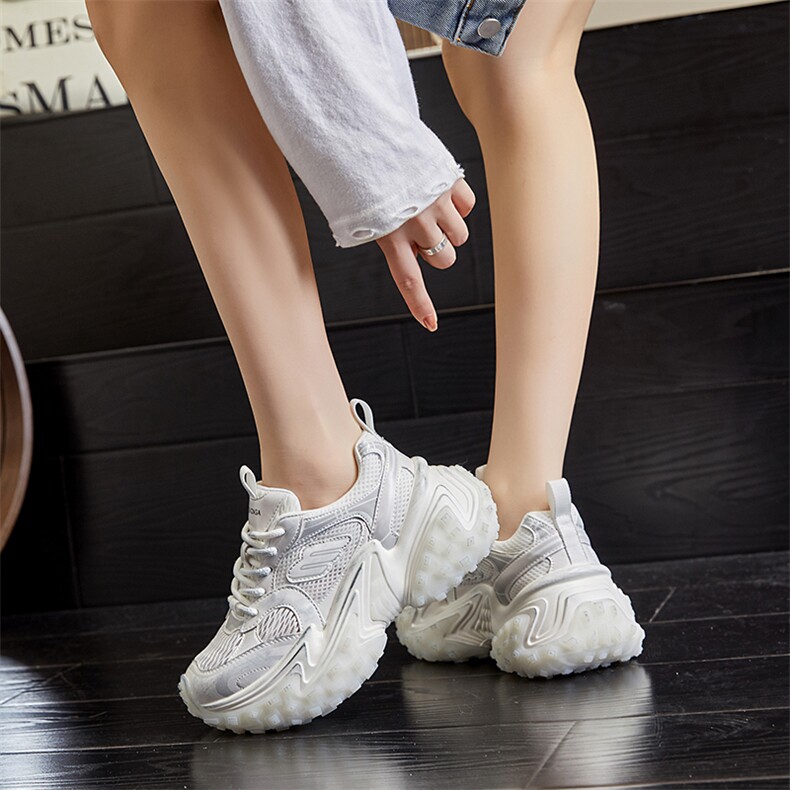 X3796-P185吸膜底老爹鞋女2024夏季新款厚底鞋透气运动鞋子女,女鞋休闲鞋,星座1407-3