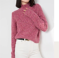 2025年秋季欧丝璐同款三针五根花纱加厚高领羊毛衫，女装针织衫/毛衣，若菲羊绒