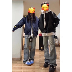 网络图，棒球服外套情侣款宽松美式飞行员夹克XZ302B-1-JK643P60，男装夹克，星座302B-1