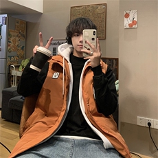 特50连帽马甲男女情侣假两件外套棉衣MJM326，男装棉衣，电商B370