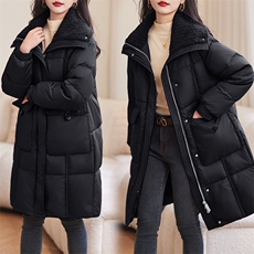 现货主推2023冬新款加厚加长款休闲时尚保暖羽绒服90白鸭绒，女装羽绒服，余墨