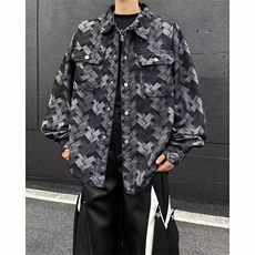 网络图现货美式潮牌新款痞帅宽松工装水洗牛仔外套JC06-P52，男装工装外套，星座715-7
