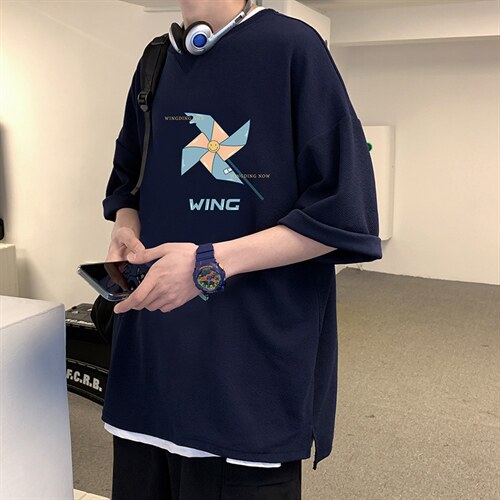 Q11112-P30春夏季七分袖t恤男大码五分袖男短袖中袖，男装T恤，电商A040