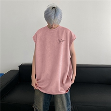 2025夏季高品质潮流字母印花麂皮绒宽松背心BXJP282-特批19控38，男装背心/马甲，星座605(原A050)