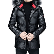 中老年白鸭绒狐狸毛领羽绒服男爸爸装秋冬休闲外套ALXBLU21-P325，男装中老年男装，电商B212（原钱塘6029）