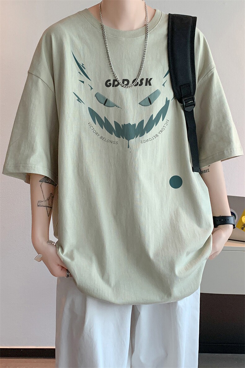 已注册/夏季内景新款宽松短袖T恤男潮港风休闲打底衫DT00572/P25,男装T恤,电商B316