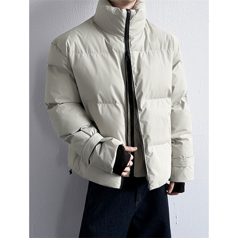 现货MYF03-P110冬季高级立领假两件双拉链保暖棉衣棉服皮外套t图片