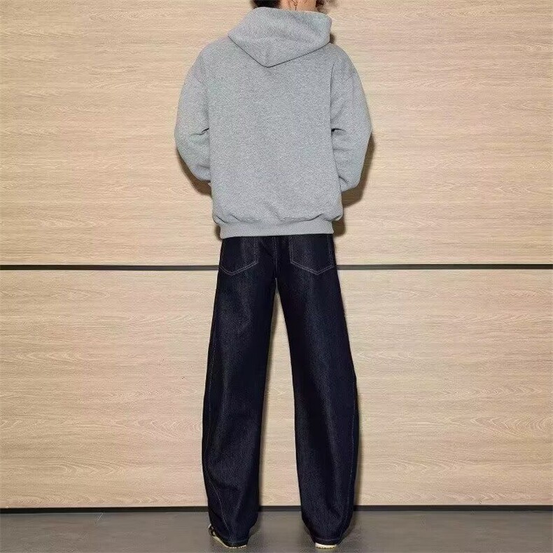 1506/QB1090/P50高街解构垂感新款牛仔裤男士复古水洗弯刀裤子,男装牛仔裤,星座1506