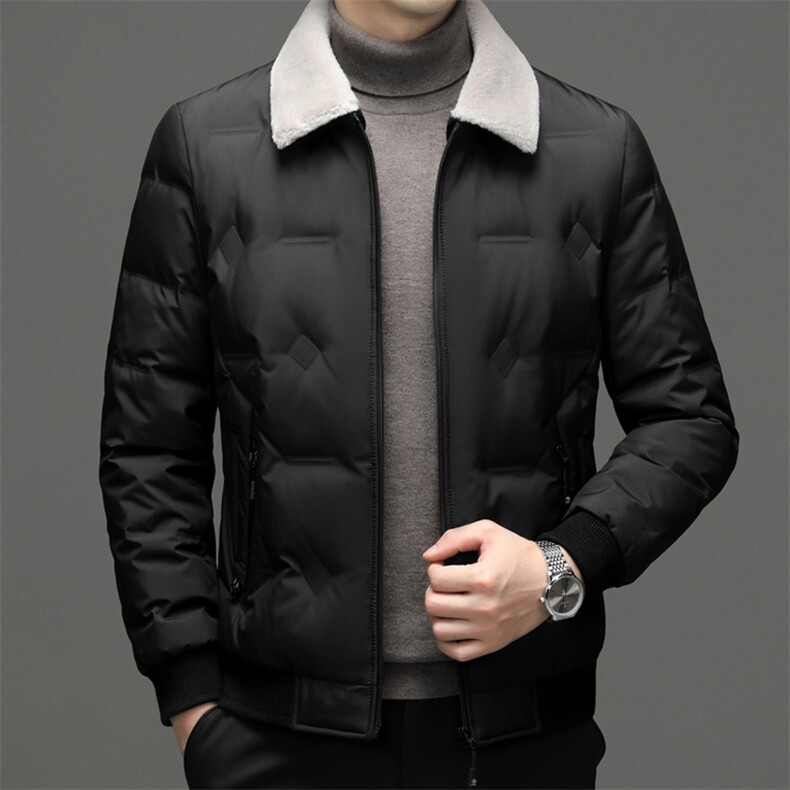 DF99701钱塘2020-2冬季厚款商务休闲简约翻领中年男士羽绒服P255,男装羽绒服,钱塘207-2
