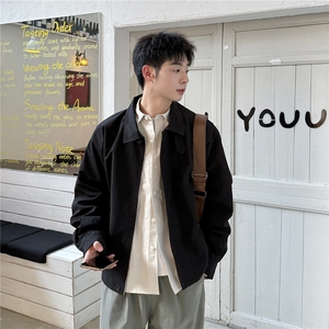 C316 HXD10 P98 春装新款设计感纯色夹克黑色短款外套，男装夹克，电商C316