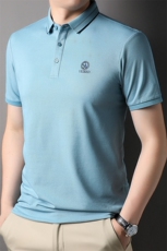 QLM33908男式夏季新款中老年T恤衫男短袖翻领休闲polo体恤，男装T恤，电商B360